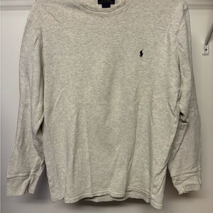 Polo Ralph Lauren men's long-sleeve waffle-knit thermal shirt heathered gray